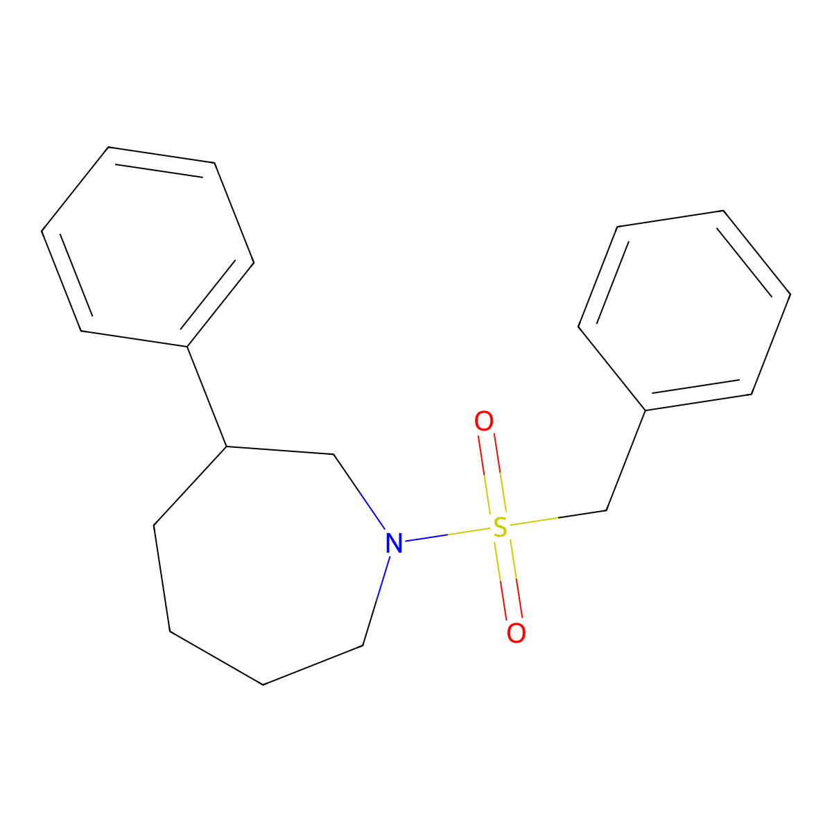 1-(Benzylsulfonyl)-3-phenylazepane molecular structure, CAS 1706243-26-6