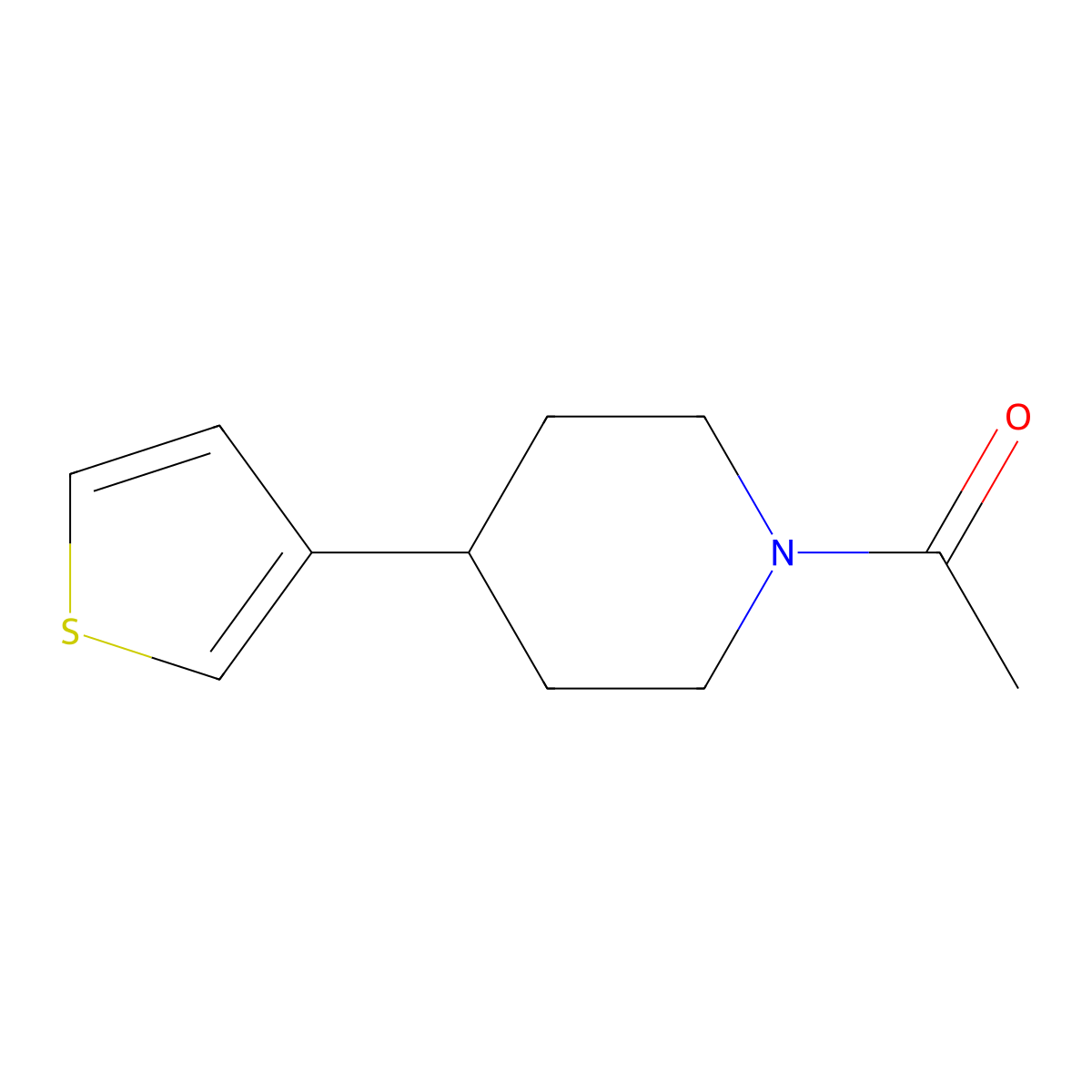 1-(4-(Thiophen-3-yl)piperidin-1-yl)ethanone molecular structure, CAS 1706246-52-7