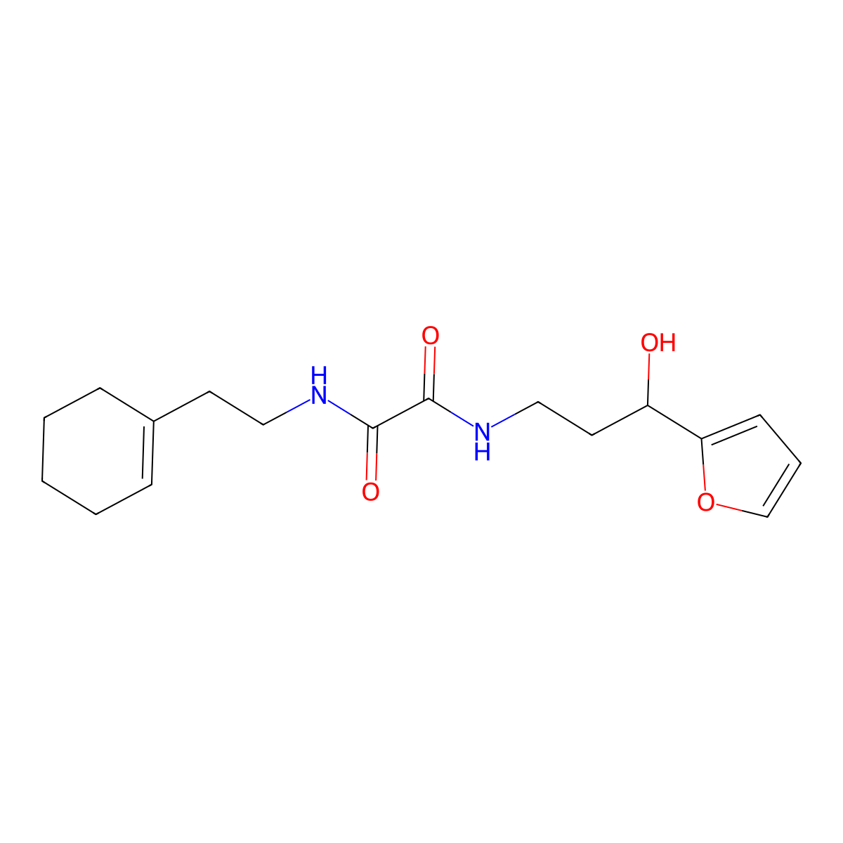 N1-(2-(cyclohex-1-en-1-yl)ethyl)-N2-(3-(furan-2-yl)-3-hydroxypropyl)oxalamide molecular structure, CAS 1706246-87-8