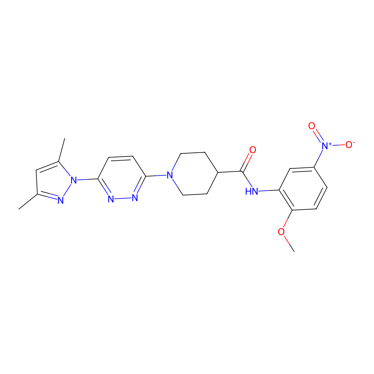 1-[6-(3,5-Dimethyl-1h-pyrazol-1-yl)pyridazin-3-yl]-n-(2-methoxy-5-nitrophenyl)piperidine-4-carboxamide molecular structure, CAS 1706251-21-9
