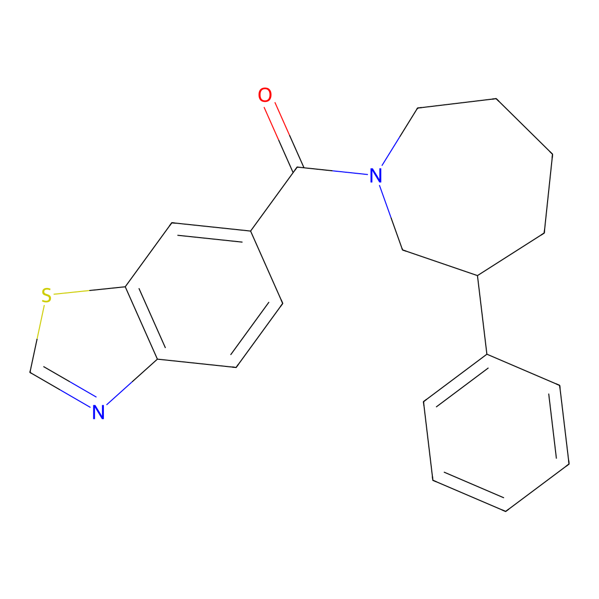 Benzo[d]thiazol-6-yl(3-phenylazepan-1-yl)methanone molecular structure, CAS 1706263-56-0