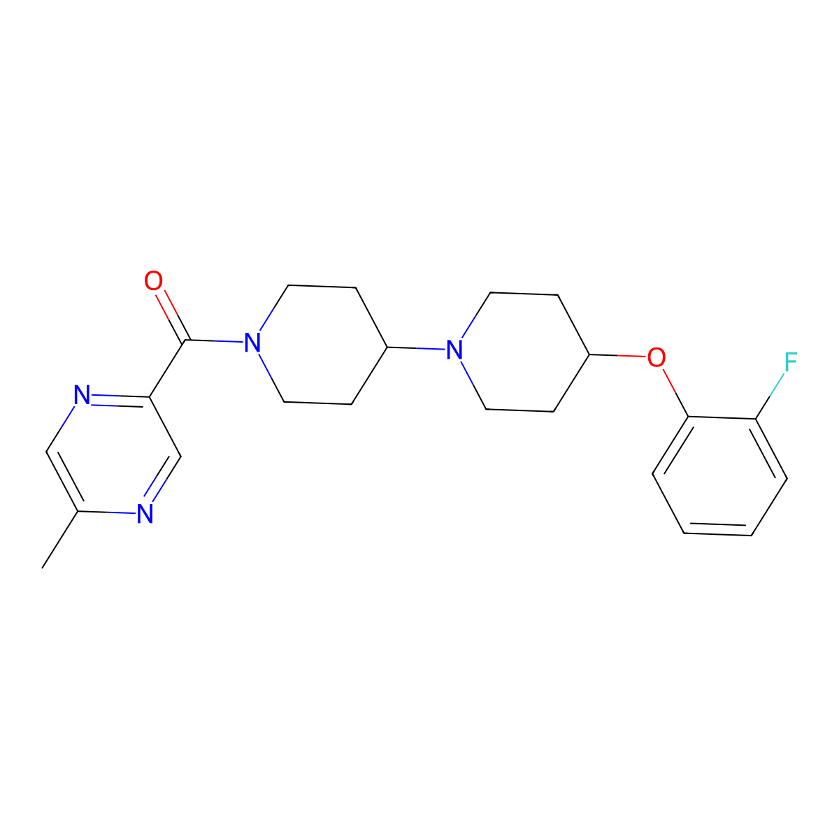 4-(2-Fluorophenoxy)-1'-(5-methylpyrazine-2-carbonyl)-1,4'-bipiperidine molecular structure, CAS 1706263-99-1