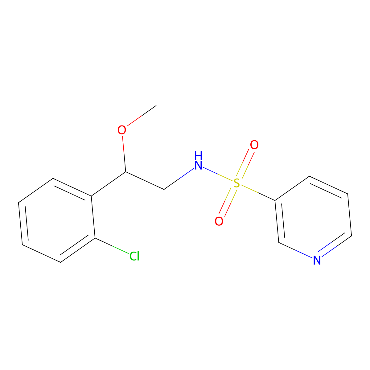 N-[2-(2-chlorophenyl)-2-methoxyethyl]pyridine-3-sulfonamide molecular structure, CAS 1706266-70-7