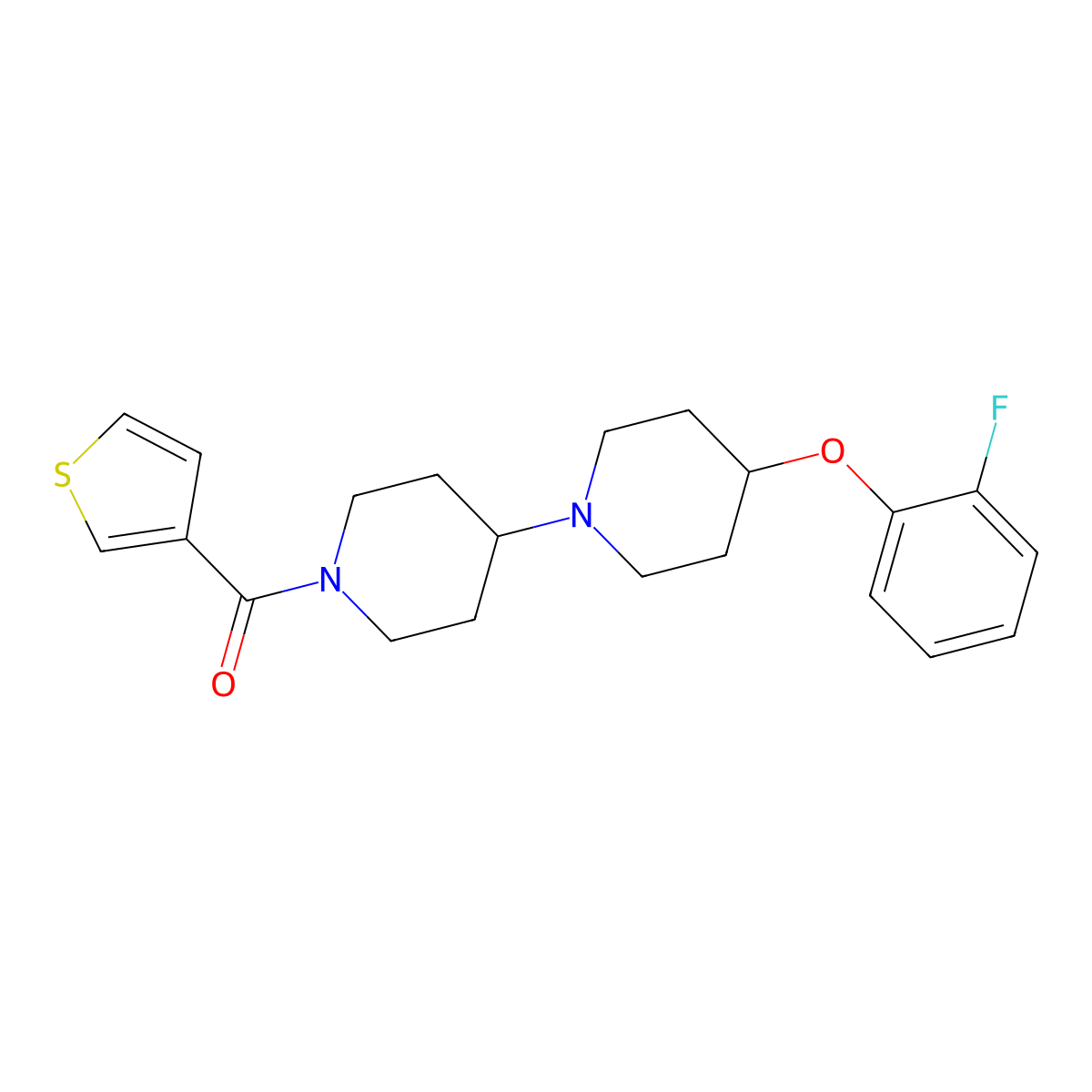 (4-(2-Fluorophenoxy)-[1,4'-bipiperidin]-1'-yl)(thiophen-3-yl)methanone molecular structure, CAS 1706273-89-3