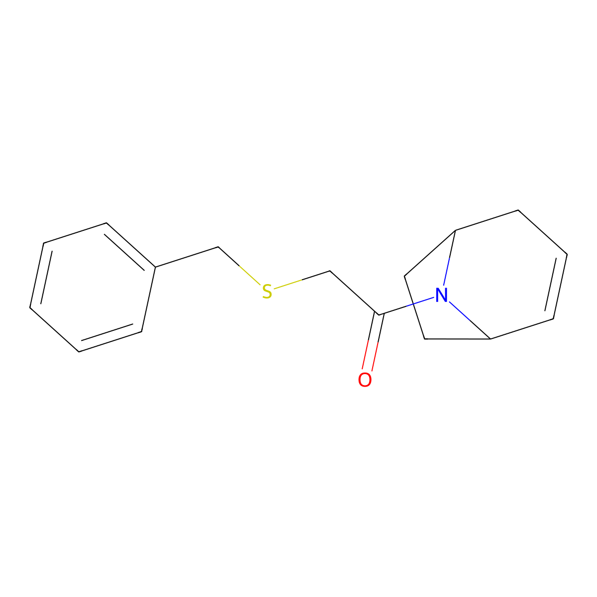 1-{8-Azabicyclo[3.2.1]oct-2-en-8-yl}-2-(benzylsulfanyl)ethan-1-one molecular structure, CAS 1706276-13-2