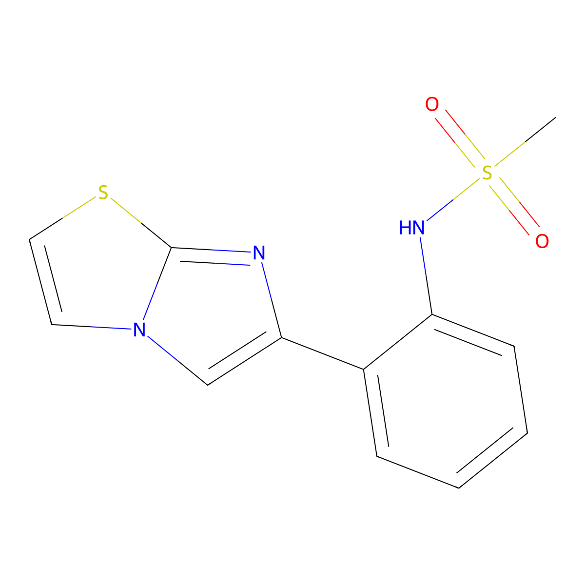 N-(2-(imidazo[2,1-b]thiazol-6-yl)phenyl)methanesulfonamide molecular structure, CAS 1706280-88-7