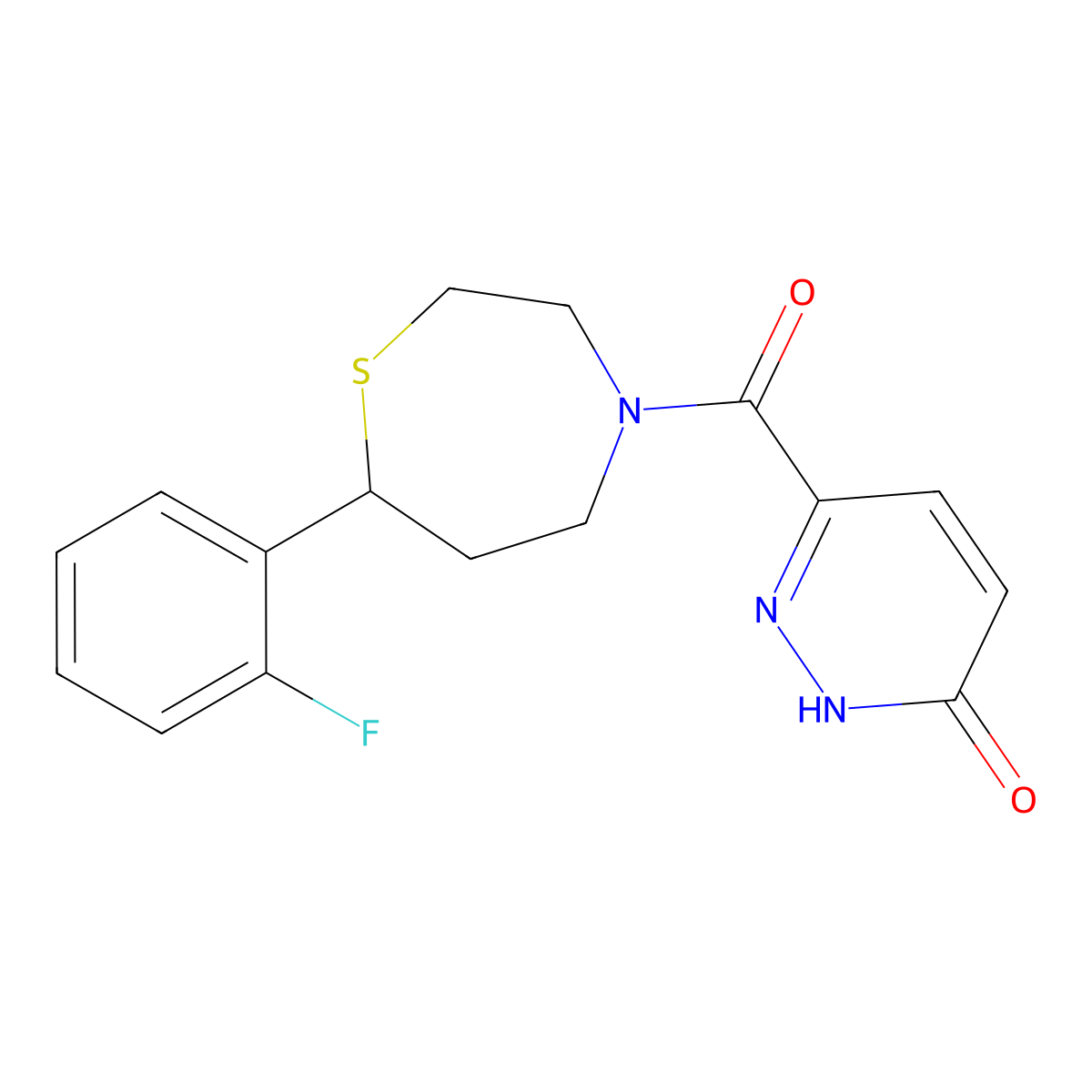 6-(7-(2-fluorophenyl)-1,4-thiazepane-4-carbonyl)pyridazin-3(2H)-one molecular structure, CAS 1706283-07-9