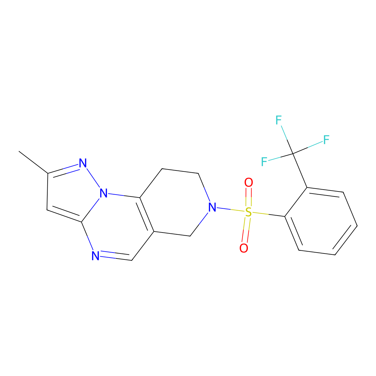 4-Methyl-11-[2-(trifluoromethyl)benzenesulfonyl]-2,3,7,11-tetraazatricyclo[7.4.0.0^{2,6}]trideca-1(9),3,5,7-tetraene molecular structure, CAS 1706283-71-7