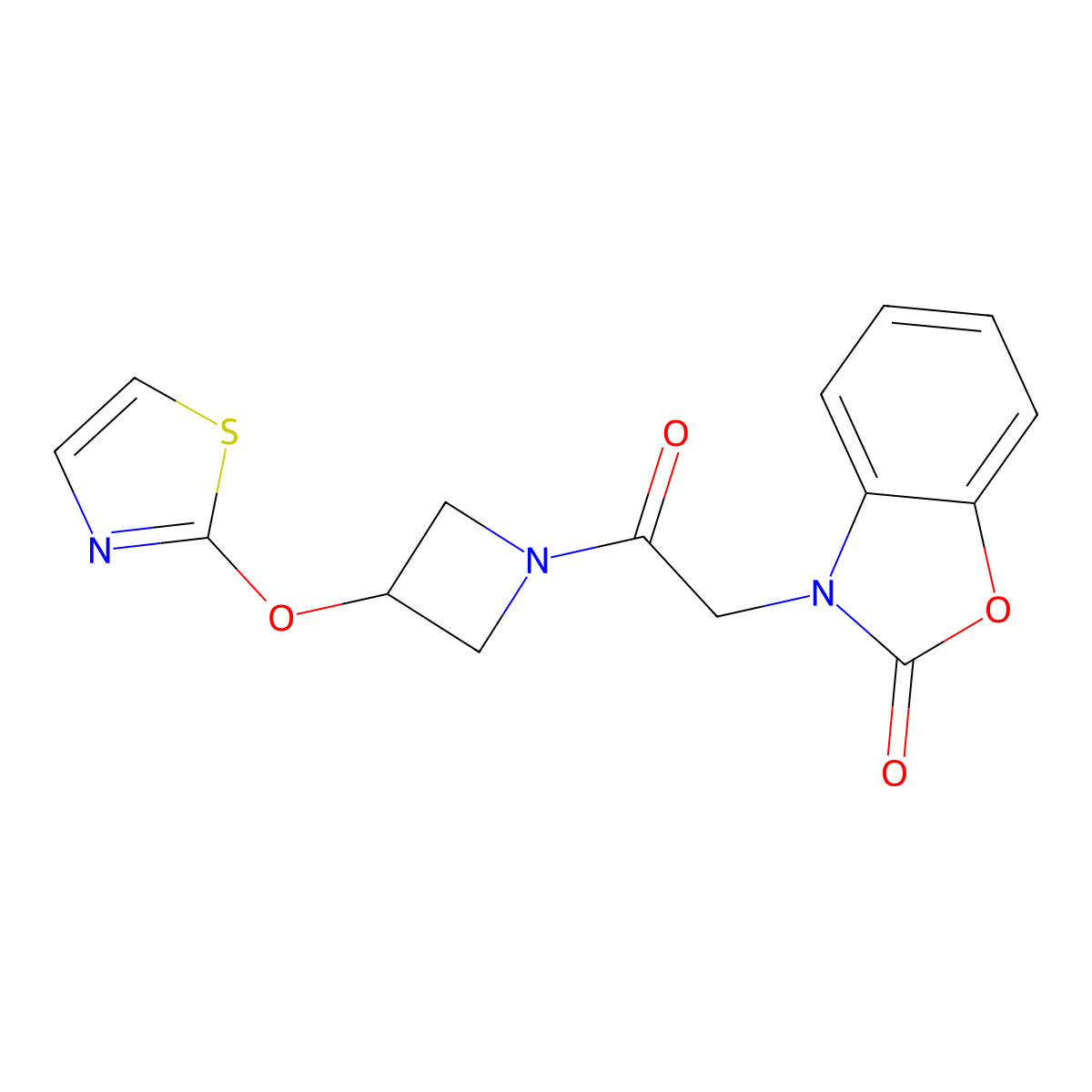 3-(2-oxo-2-(3-(thiazol-2-yloxy)azetidin-1-yl)ethyl)benzo[d]oxazol-2(3H)-one molecular structure, CAS 1706287-72-0