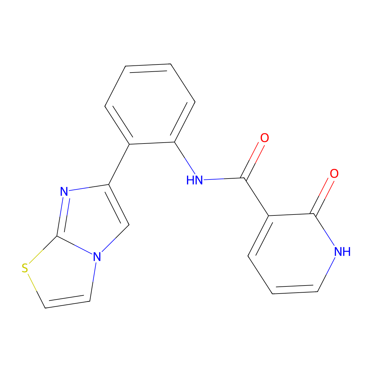 2-hydroxy-N-(2-(imidazo[2,1-b]thiazol-6-yl)phenyl)nicotinamide molecular structure, CAS 1706290-87-0