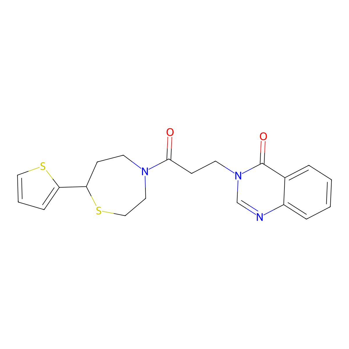 3-(3-oxo-3-(7-(thiophen-2-yl)-1,4-thiazepan-4-yl)propyl)quinazolin-4(3H)-one molecular structure, CAS 1706291-54-4