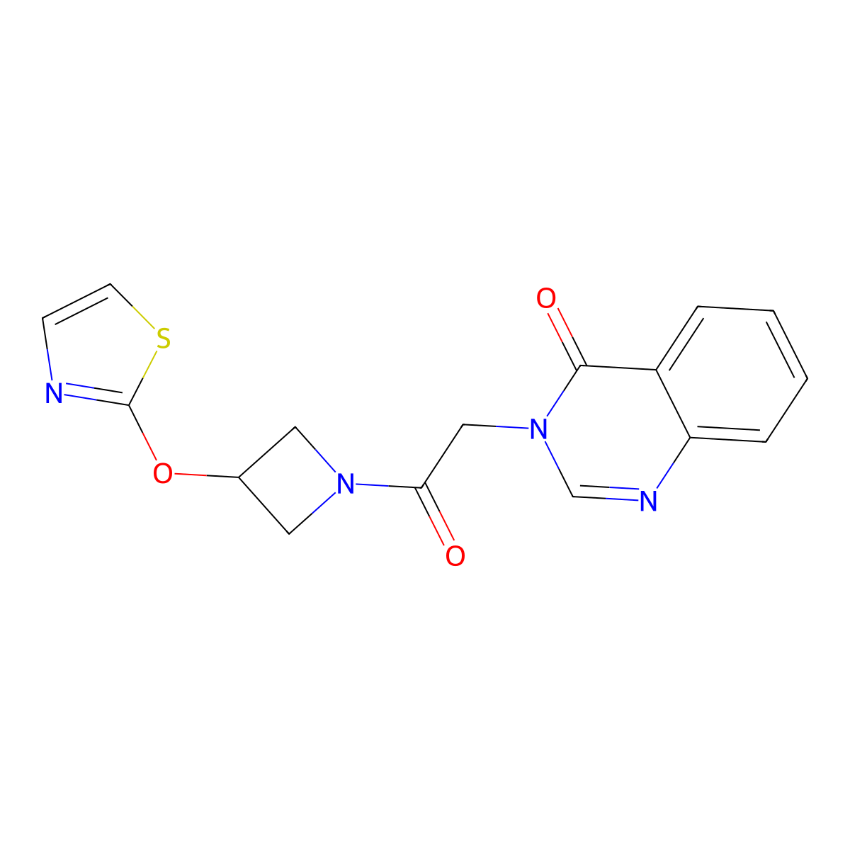 3-(2-oxo-2-(3-(thiazol-2-yloxy)azetidin-1-yl)ethyl)quinazolin-4(3H)-one molecular structure, CAS 1706295-18-2