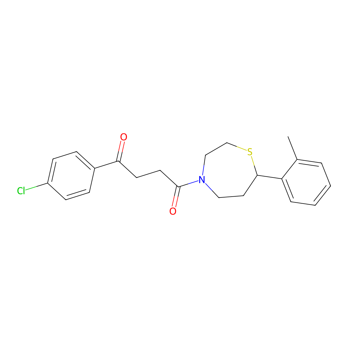 1-(4-Chlorophenyl)-4-(7-(o-tolyl)-1,4-thiazepan-4-yl)butane-1,4-dione molecular structure, CAS 1706295-96-6