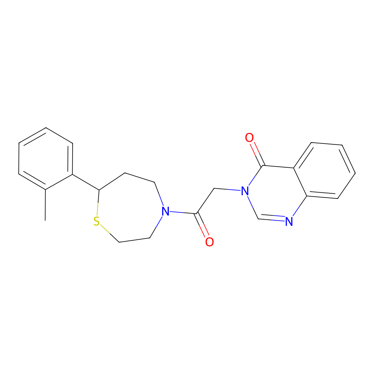 3-(2-oxo-2-(7-(o-tolyl)-1,4-thiazepan-4-yl)ethyl)quinazolin-4(3H)-one molecular structure, CAS 1706296-00-5