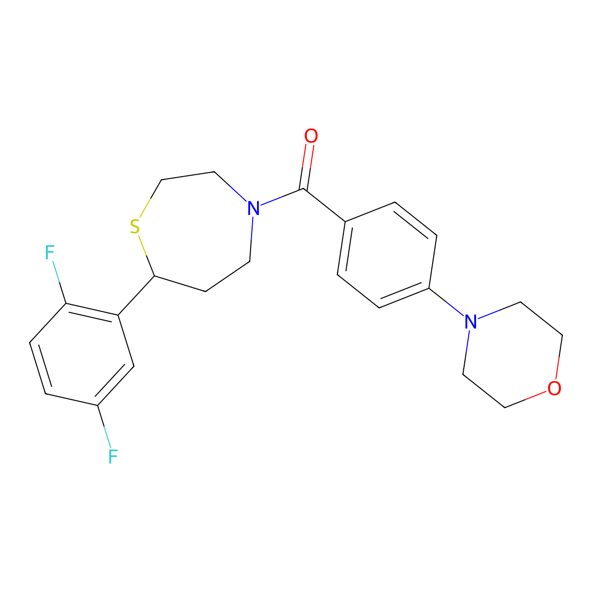 (7-(2,5-Difluorophenyl)-1,4-thiazepan-4-yl)(4-morpholinophenyl)methanone molecular structure, CAS 1706299-81-1