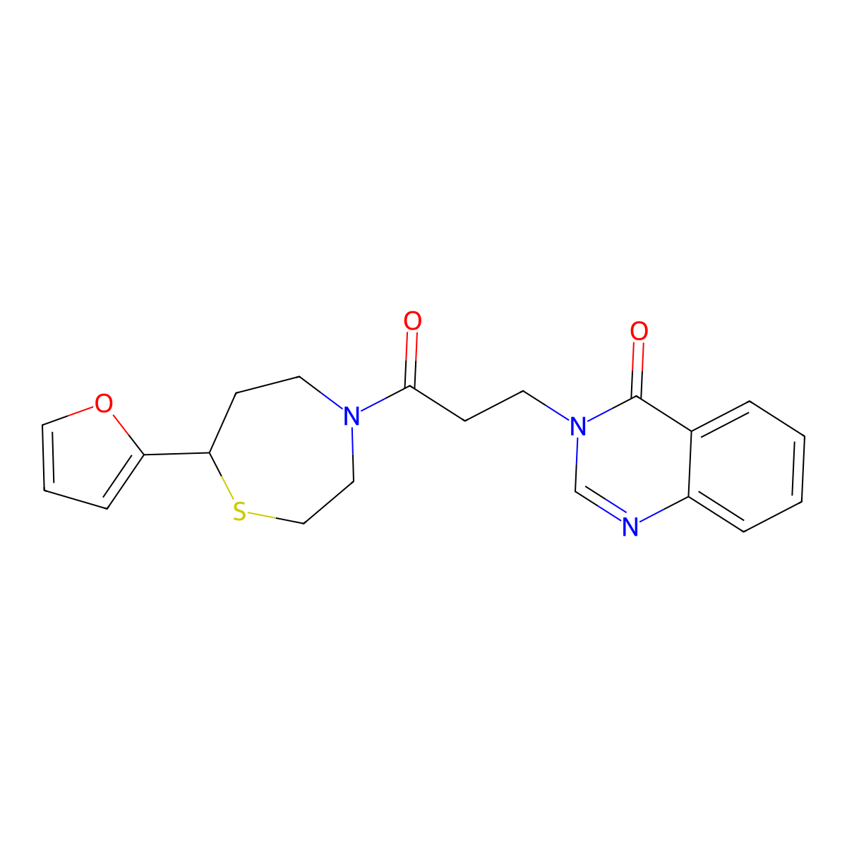 3-(3-(7-(furan-2-yl)-1,4-thiazepan-4-yl)-3-oxopropyl)quinazolin-4(3H)-one molecular structure, CAS 1706300-34-6