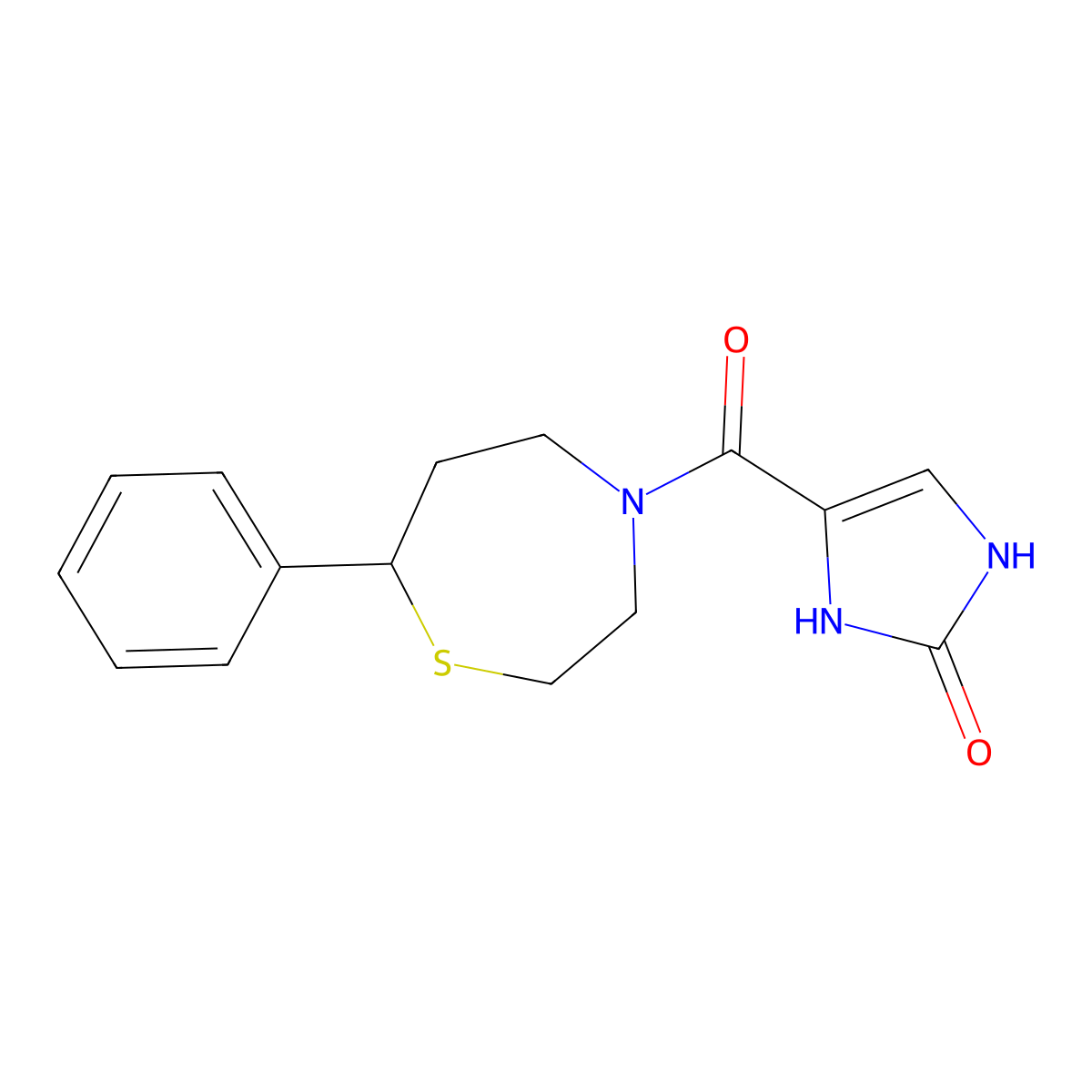 4-(7-phenyl-1,4-thiazepane-4-carbonyl)-1H-imidazol-2(3H)-one molecular structure, CAS 1706301-31-6