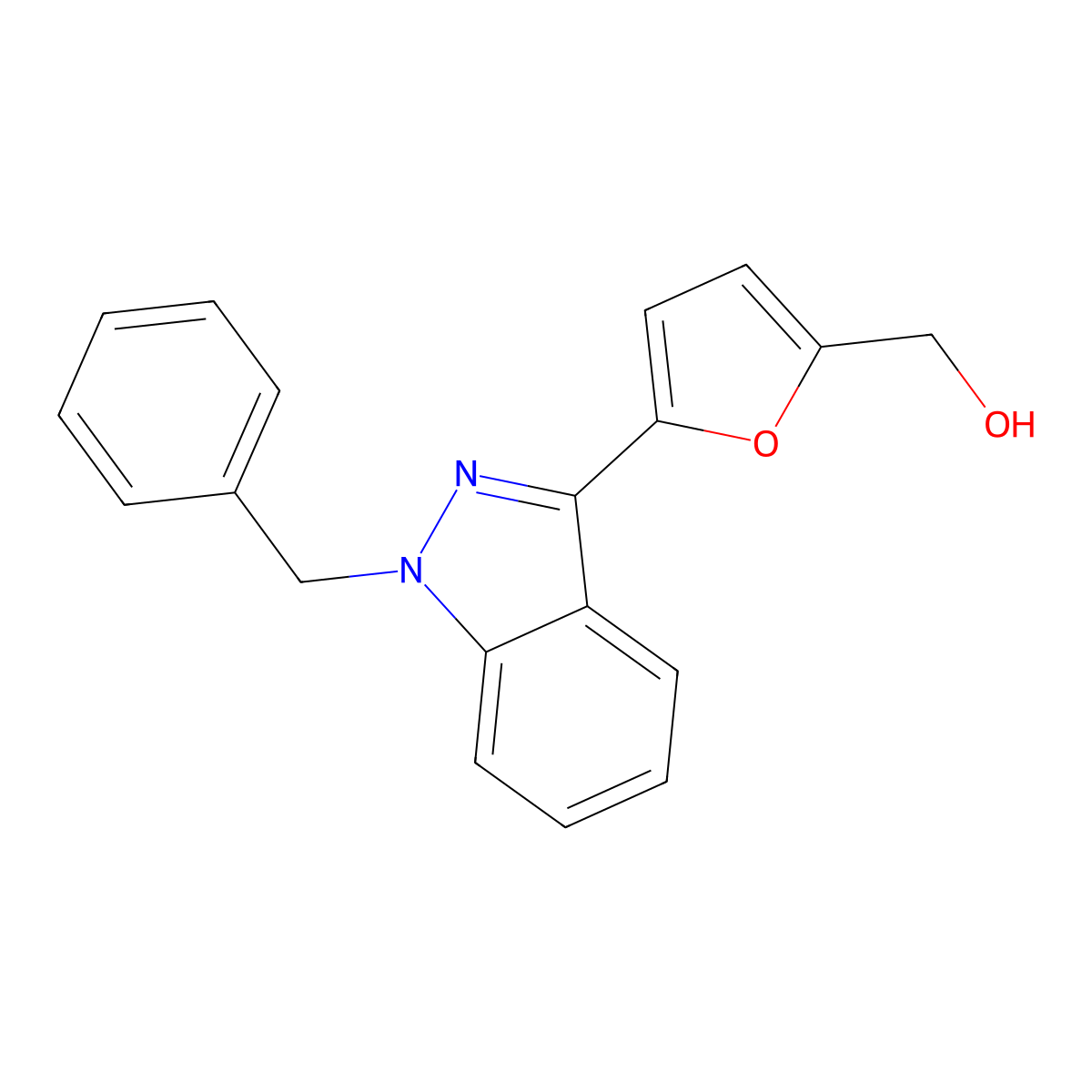 3-(5'-Hydroxymethyl-2'-furyl)-1-benzylindazole molecular structure, CAS 170632-47-0