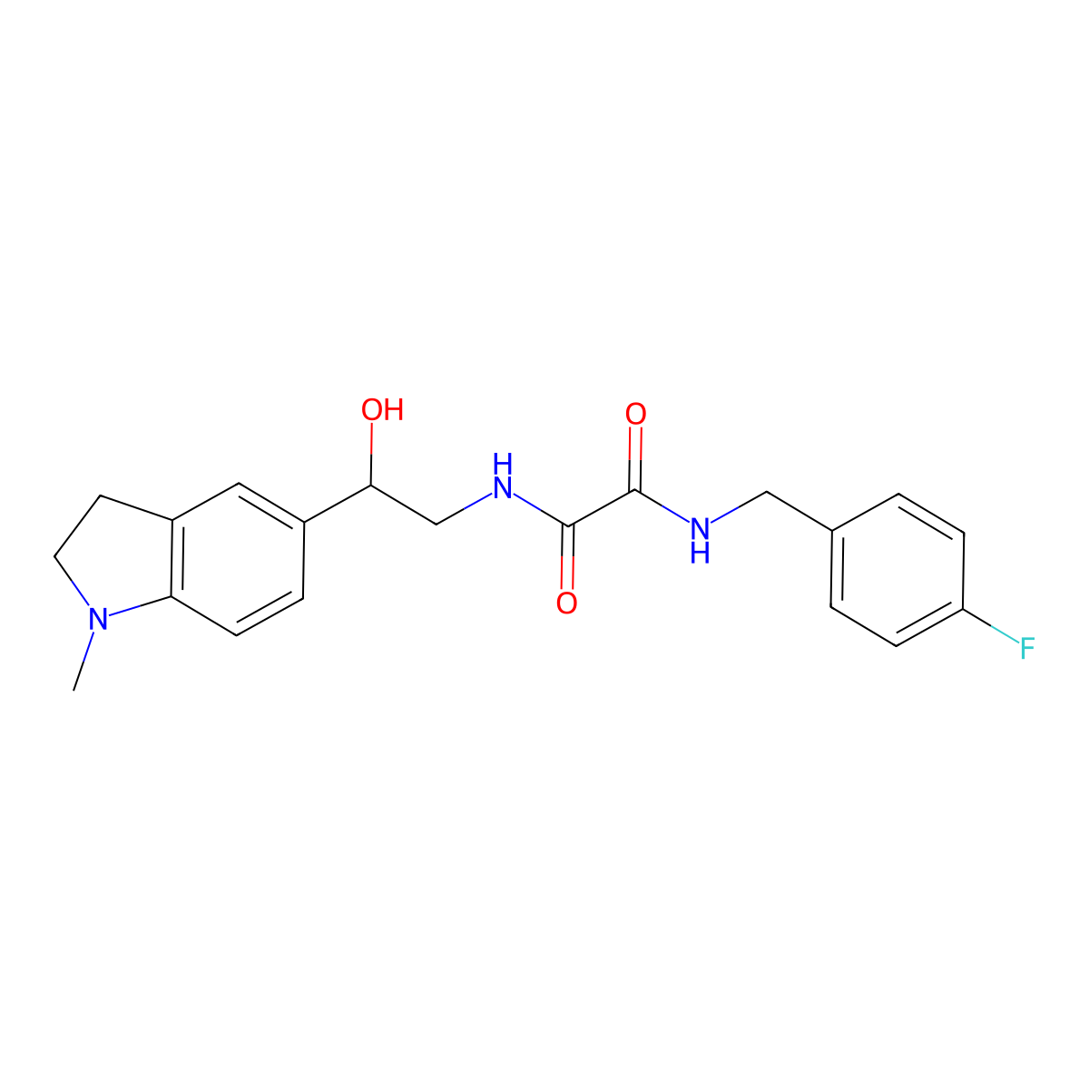 N1-(4-fluorobenzyl)-N2-(2-hydroxy-2-(1-methylindolin-5-yl)ethyl)oxalamide molecular structure, CAS 1706322-85-1