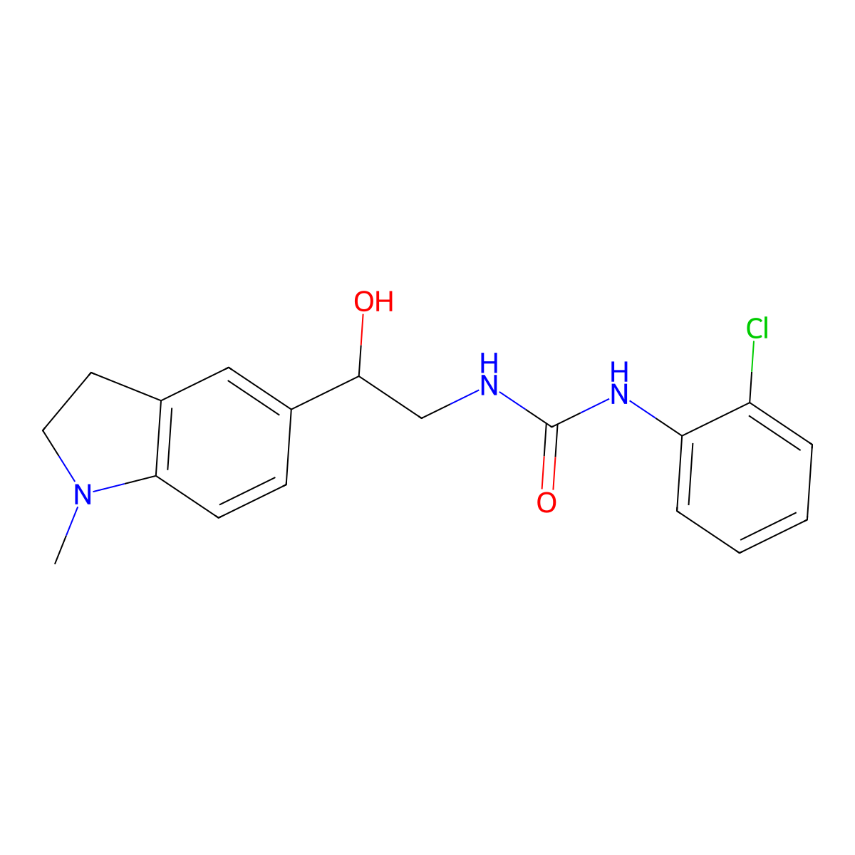 1-(2-Chlorophenyl)-3-(2-hydroxy-2-(1-methylindolin-5-yl)ethyl)urea molecular structure, CAS 1706323-71-8