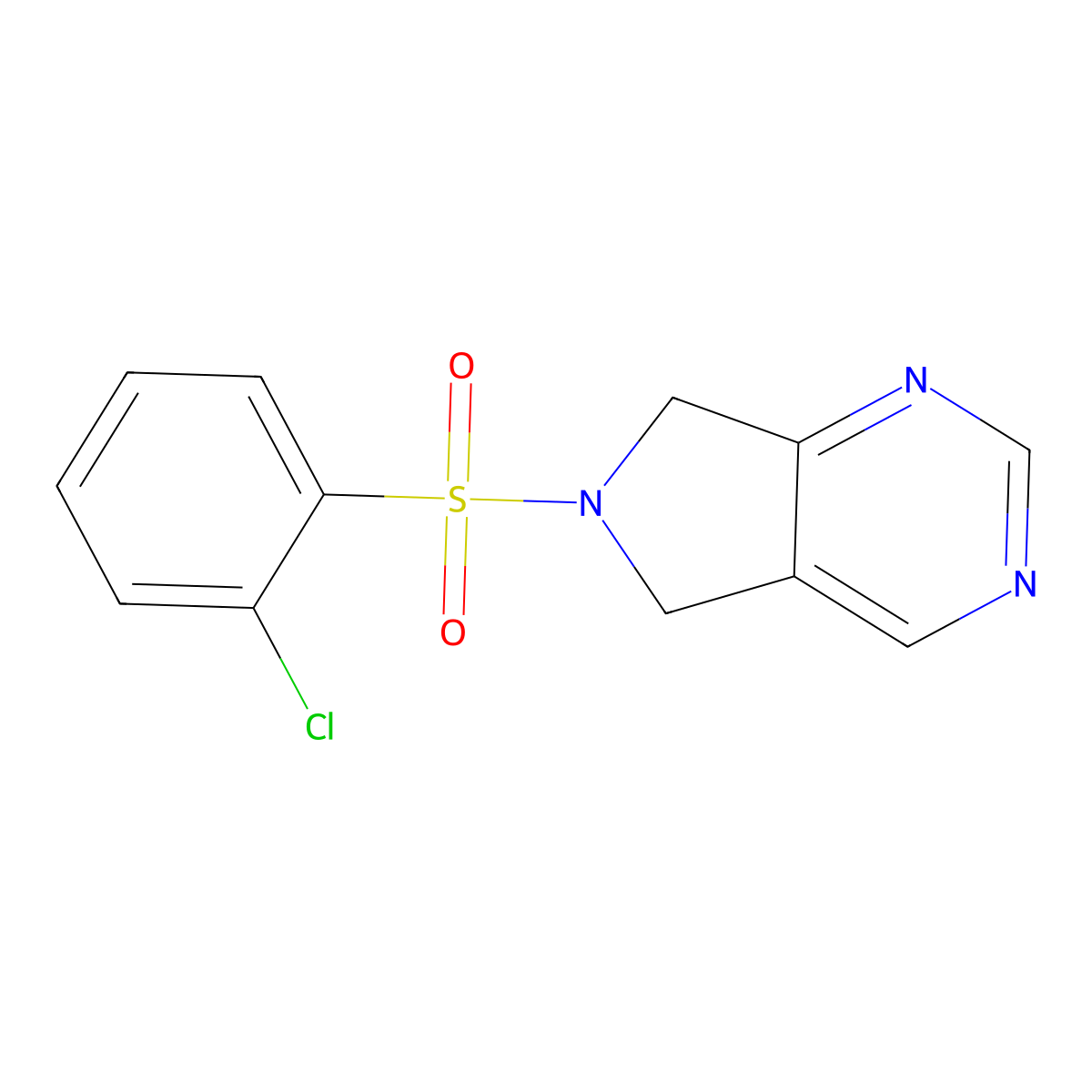 6-((2-chlorophenyl)sulfonyl)-6,7-dihydro-5H-pyrrolo[3,4-d]pyrimidine molecular structure, CAS 1706329-64-7