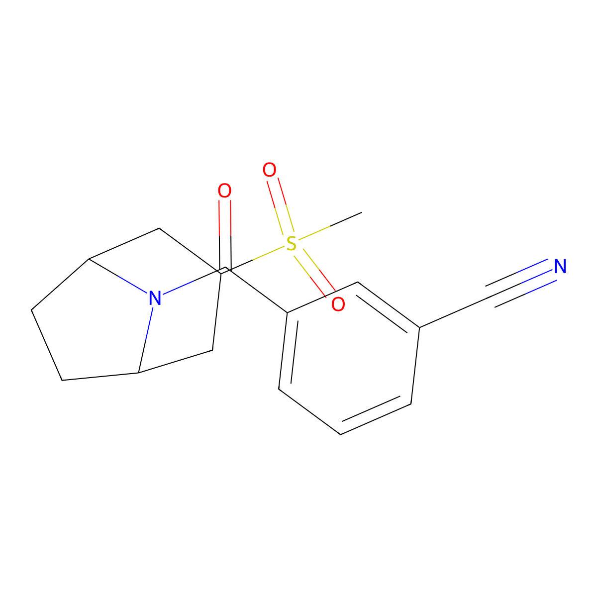 3-((1R,5S)-3-(methylsulfonyl)-8-azabicyclo[3.2.1]octane-8-carbonyl)benzonitrile molecular structure, CAS 1706333-58-5