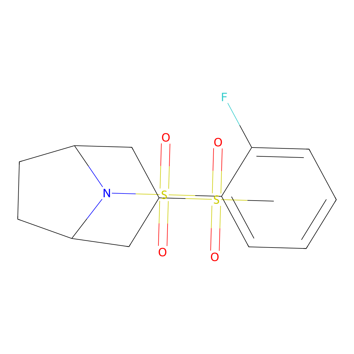 (1R,5S)-8-((2-fluorophenyl)sulfonyl)-3-(methylsulfonyl)-8-azabicyclo[3.2.1]octane molecular structure, CAS 1706334-68-0