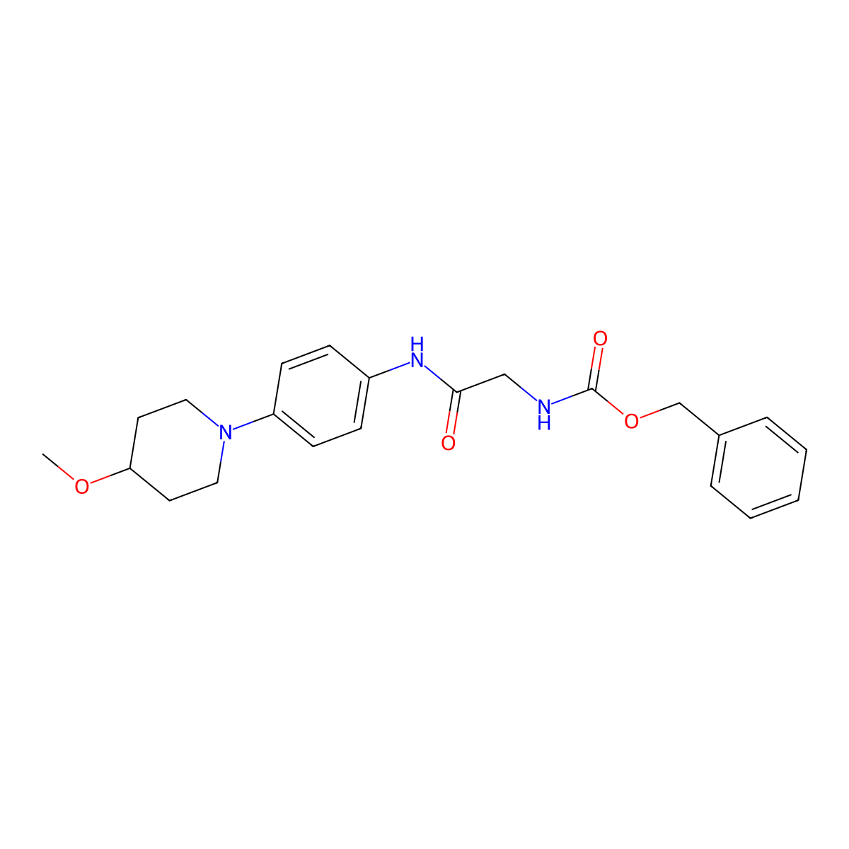 Benzyl (2-((4-(4-methoxypiperidin-1-yl)phenyl)amino)-2-oxoethyl)carbamate molecular structure, CAS 1706337-57-6