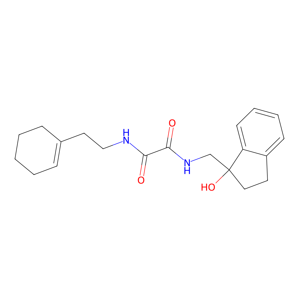 N1-(2-(cyclohex-1-en-1-yl)ethyl)-N2-((1-hydroxy-2,3-dihydro-1H-inden-1-yl)methyl)oxalamide molecular structure, CAS 1706347-50-3