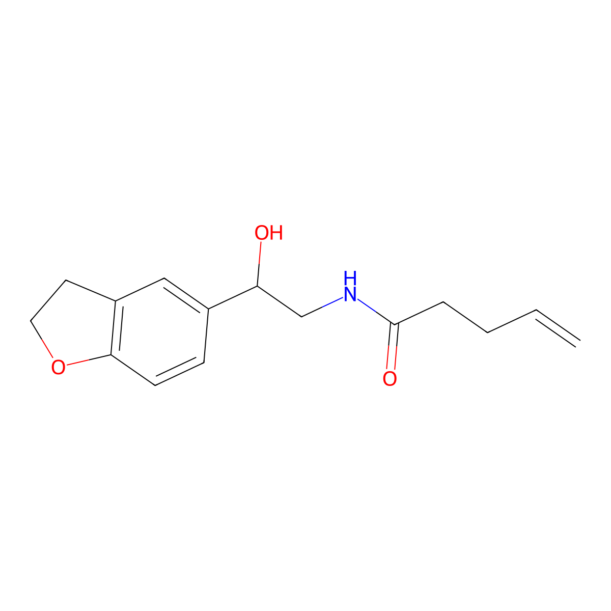 N-(2-(2,3-dihydrobenzofuran-5-yl)-2-hydroxyethyl)pent-4-enamide molecular structure, CAS 1706374-65-3