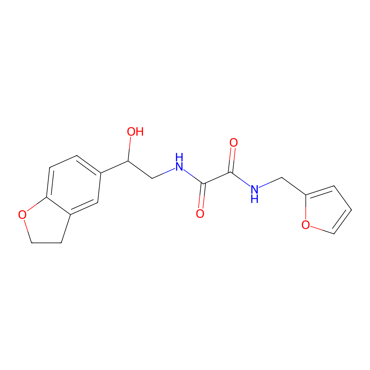 N1-(2-(2,3-dihydrobenzofuran-5-yl)-2-hydroxyethyl)-N2-(furan-2-ylmethyl)oxalamide molecular structure, CAS 1706375-66-7