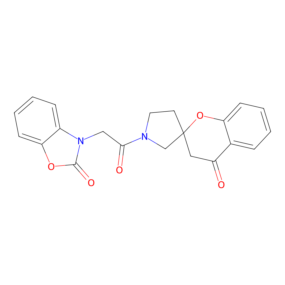 1'-[2-(2-Oxo-2,3-dihydro-1,3-benzoxazol-3-yl)acetyl]-3,4-dihydrospiro[1-benzopyran-2,3'-pyrrolidine]-4-one molecular structure, CAS 1706379-06-7