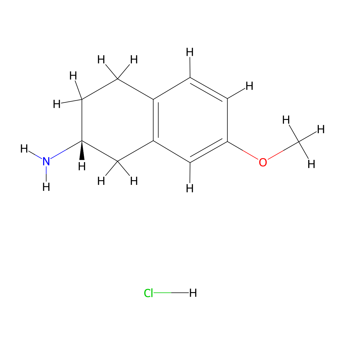 (R)-7-Methoxy-1,2,3,4-tetrahydro-naphthalen-2-ylamine hydrochloride molecular structure, CAS 170638-05-8