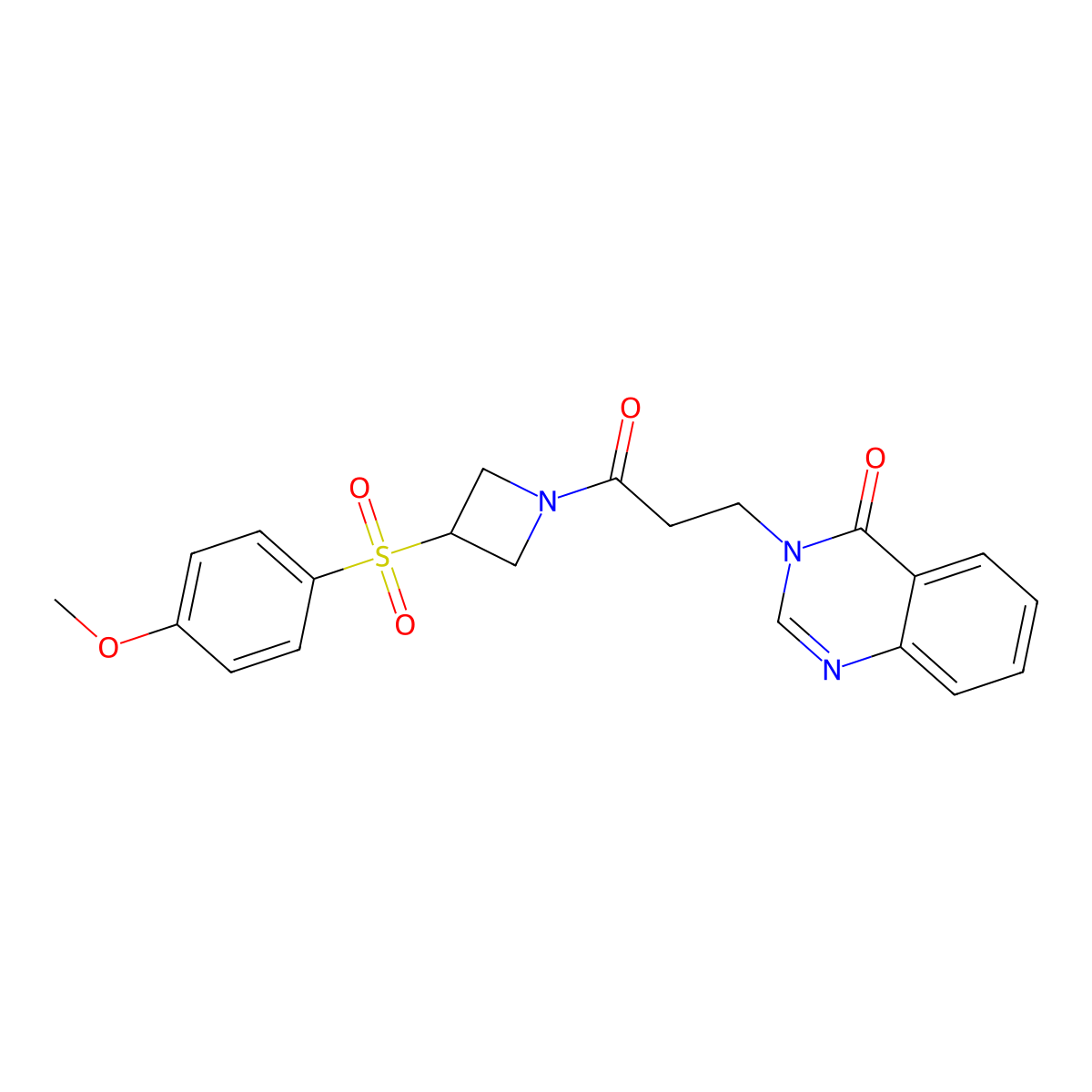 3-(3-(3-((4-methoxyphenyl)sulfonyl)azetidin-1-yl)-3-oxopropyl)quinazolin-4(3H)-one molecular structure, CAS 1706385-58-1