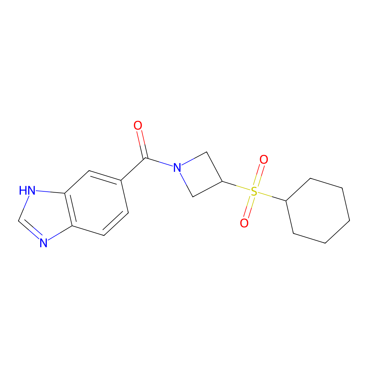 (1H-benzo[d]imidazol-5-yl)(3-(cyclohexylsulfonyl)azetidin-1-yl)methanone molecular structure, CAS 1706387-19-0