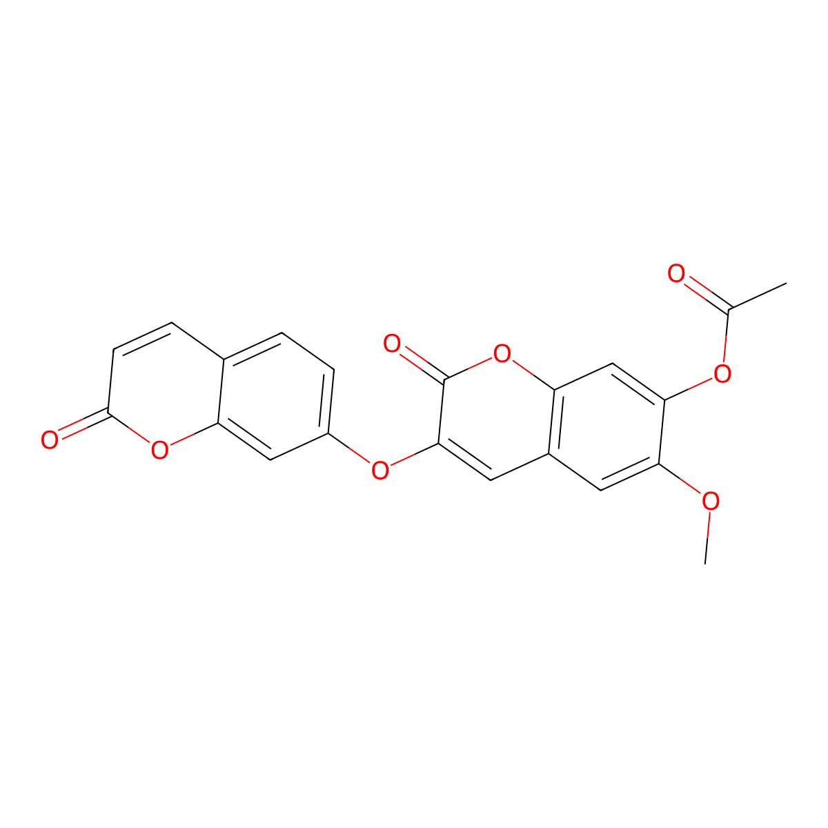 6-Methoxy-2-oxo-3-(2-oxochromen-7-yloxy)chromen-7-yl acetate molecular structure, CAS 17064-09-4