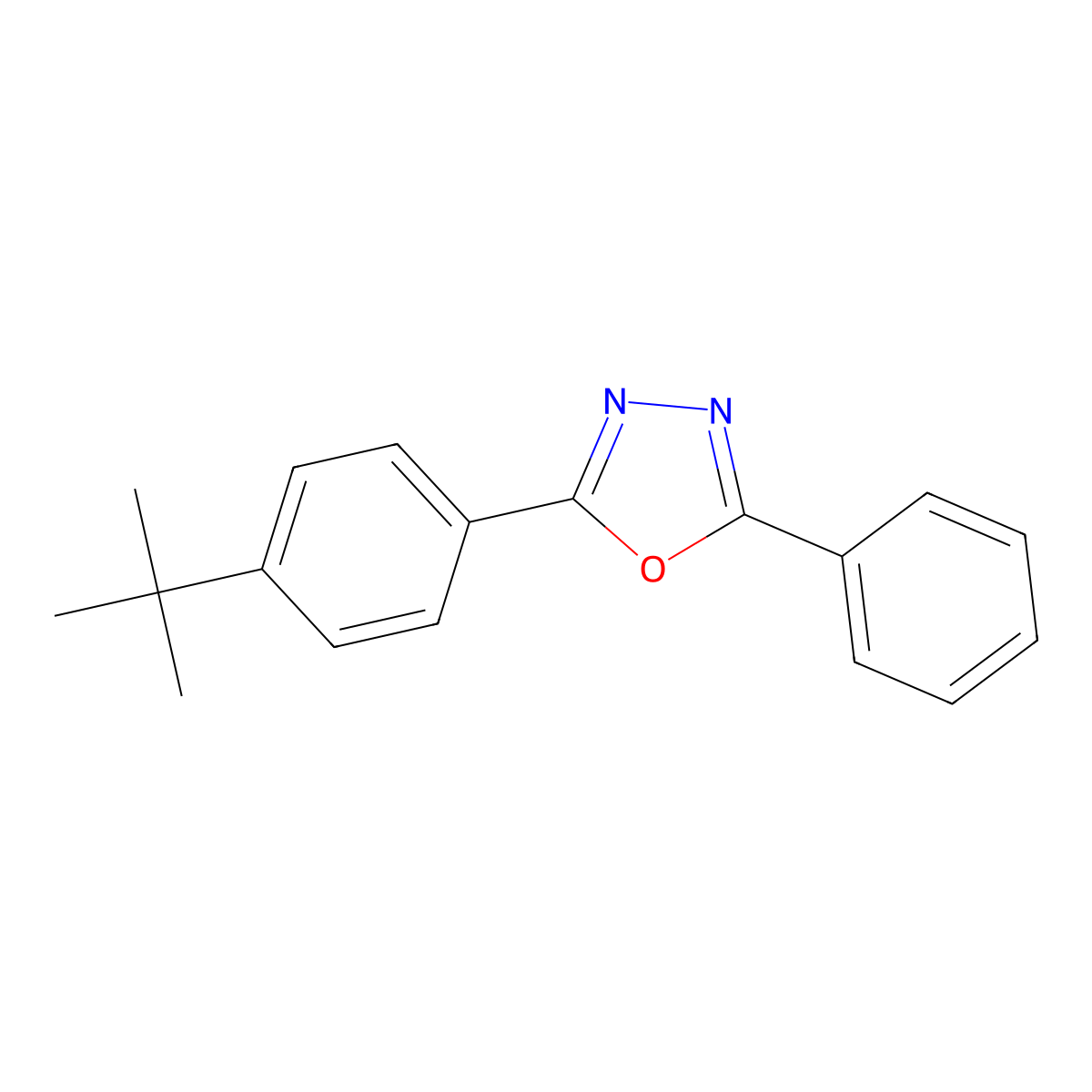 2-(4-Tert-butylphenyl)-5-phenyl-1,3,4-oxadiazole molecular structure, CAS 17064-48-1