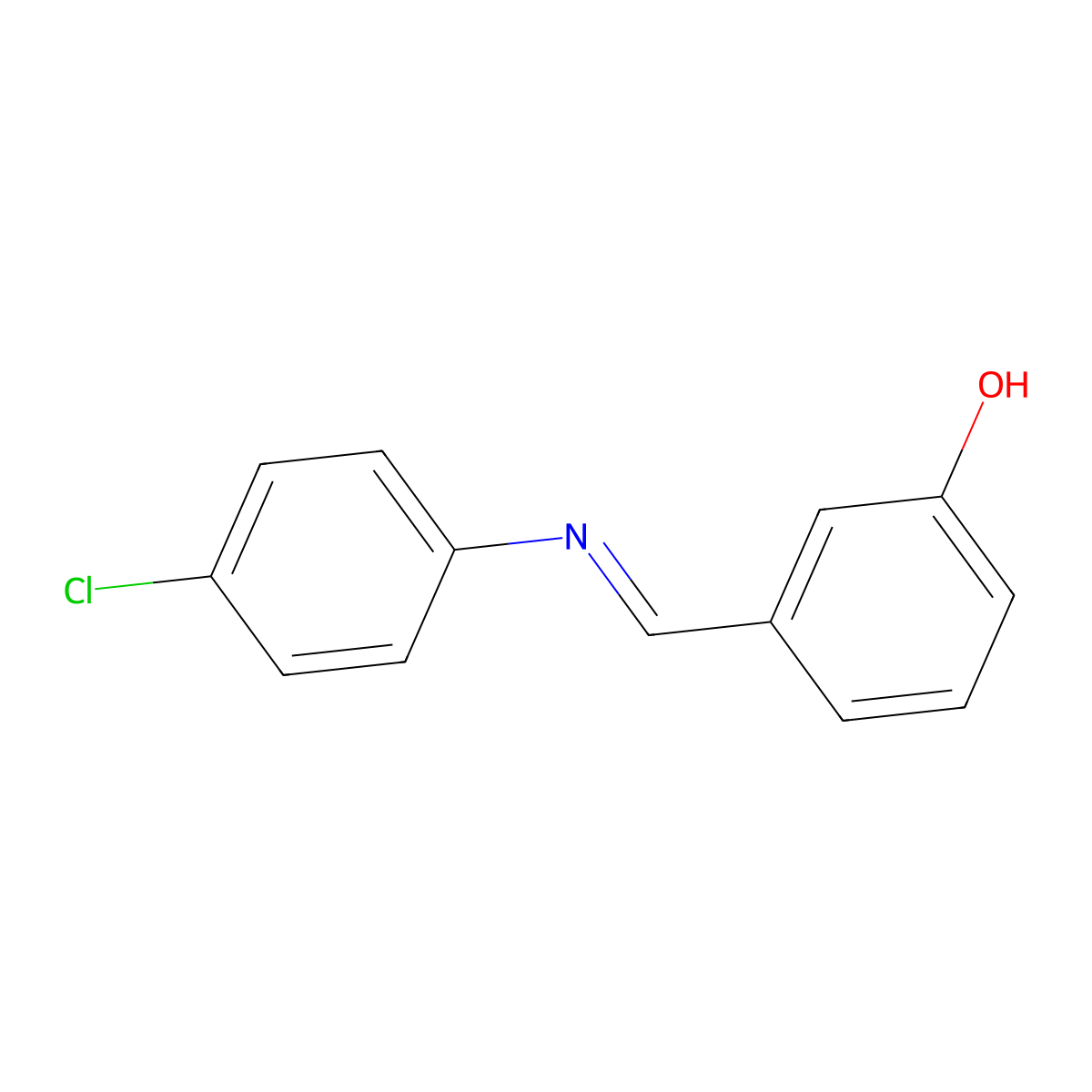 3-{(E)-[(4-chlorophenyl)imino]methyl}phenol molecular structure, CAS 17064-75-4
