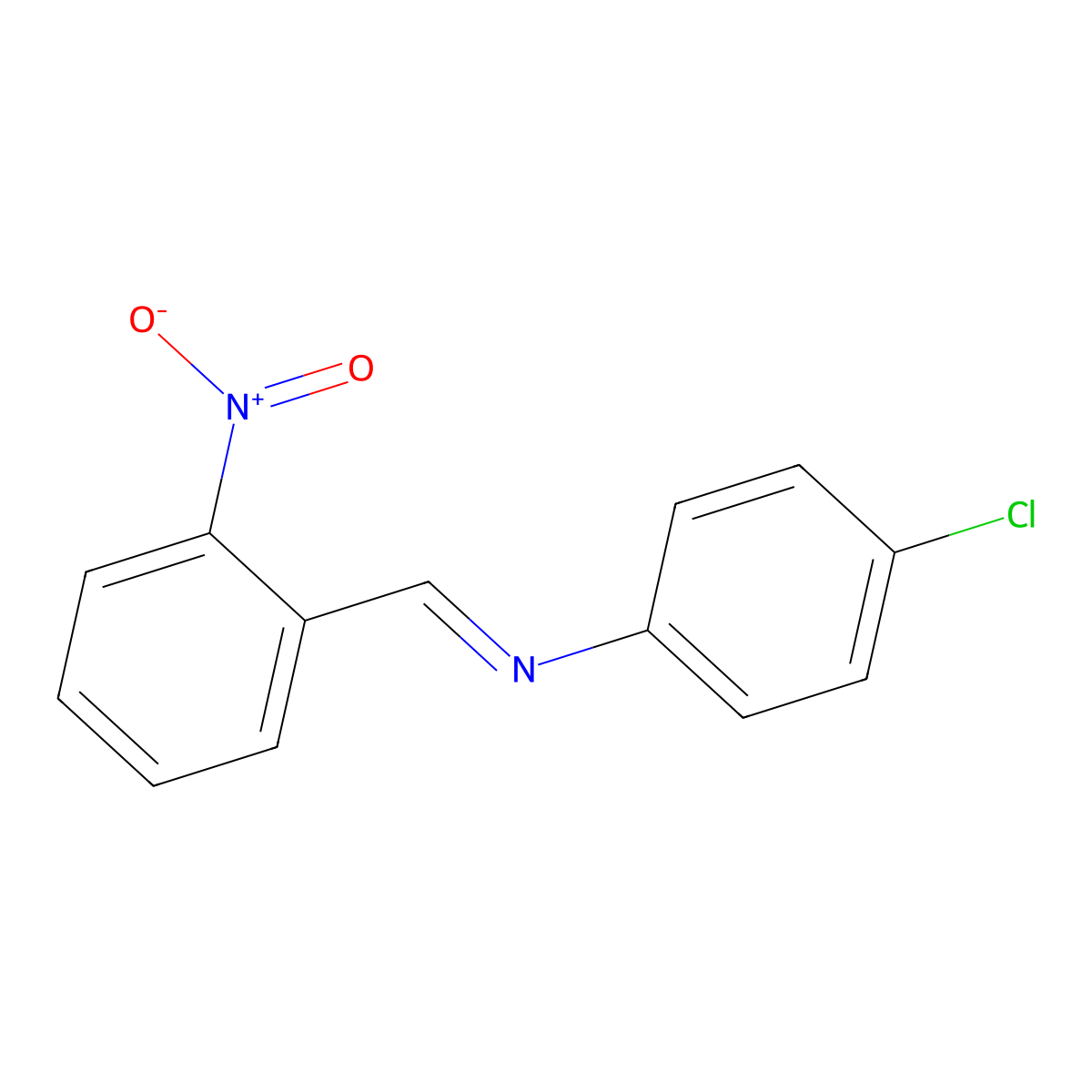 4-Chloro-N-[(2-nitrophenyl)methylene]benzenamine molecular structure, CAS 17064-76-5