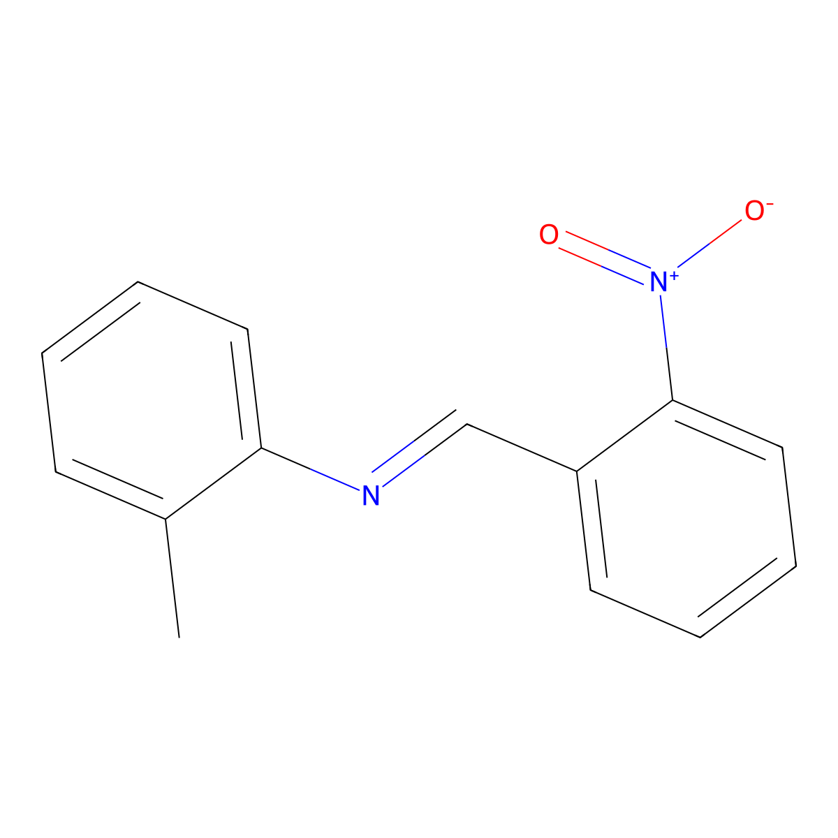 2-Methyl-N-[(2-nitrophenyl)methylene]benzenamine molecular structure, CAS 17064-80-1