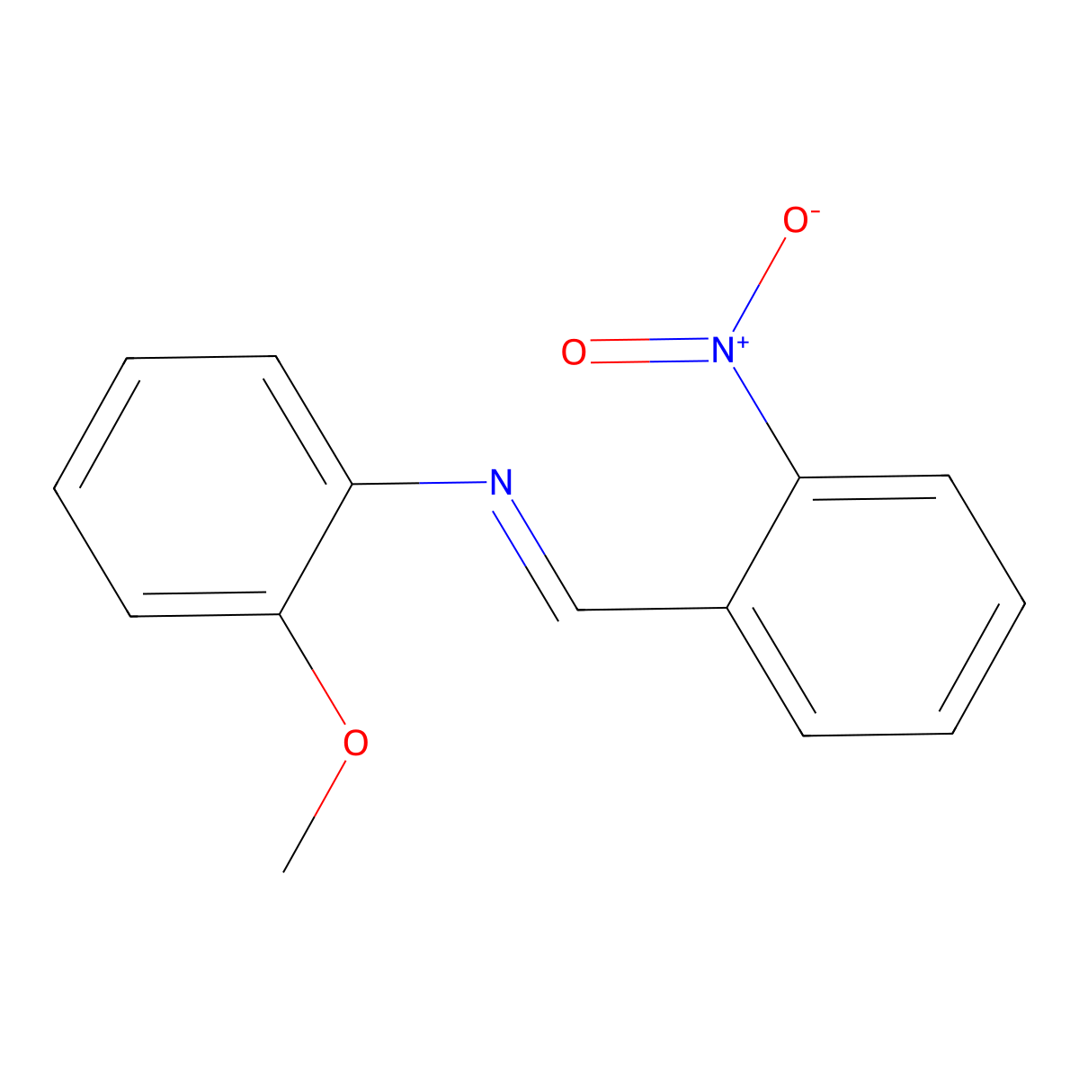 (E)-N-(2-Methoxyphenyl)-1-(2-nitrophenyl)methanimine molecular structure, CAS 17064-83-4