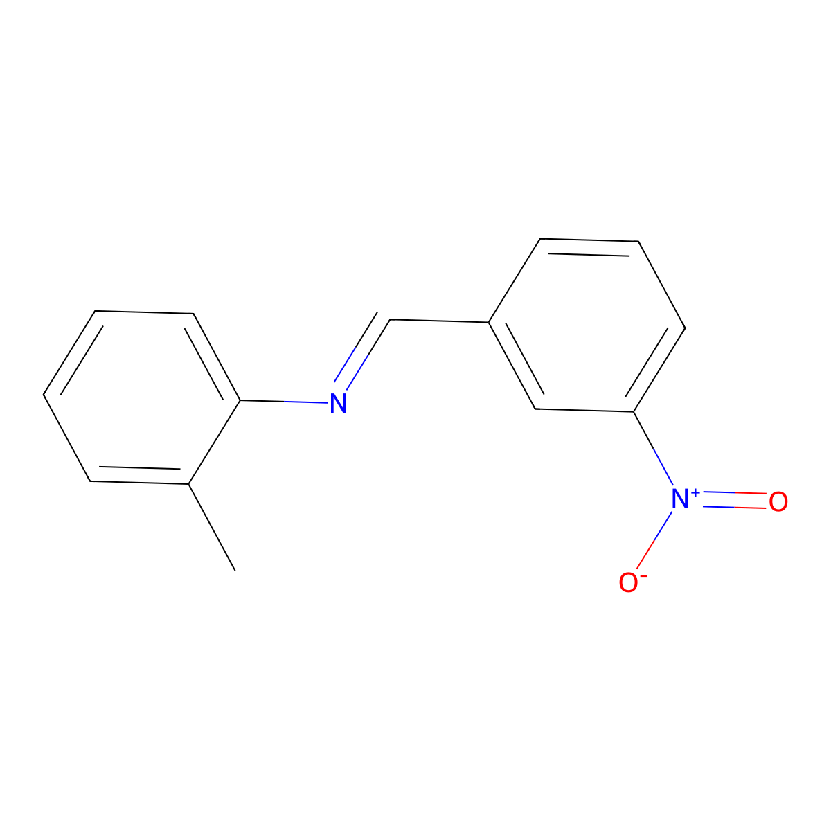 N-(3-Nitrobenzylidene)-O-toluidine molecular structure, CAS 17064-93-6