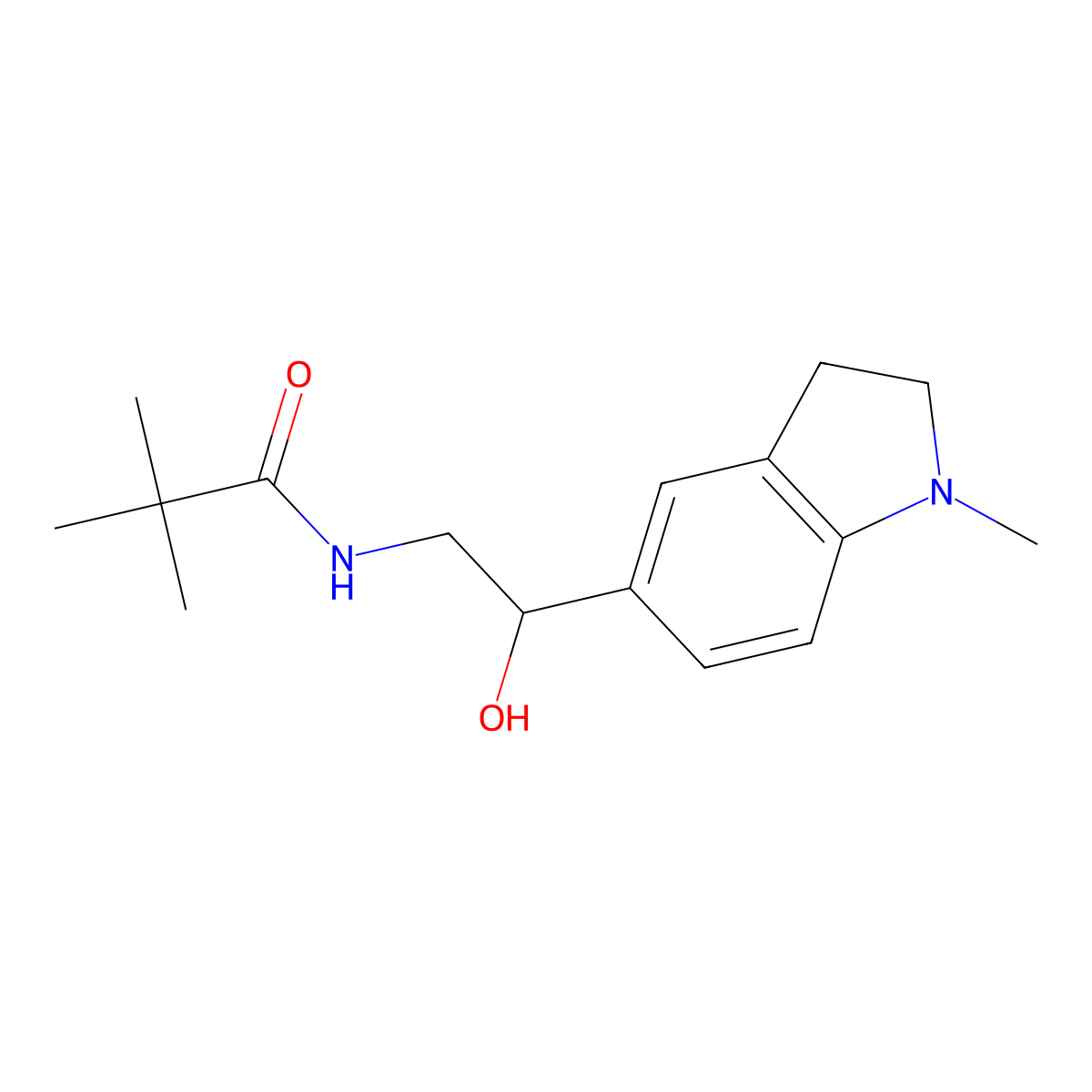 N-(2-hydroxy-2-(1-methylindolin-5-yl)ethyl)pivalamide molecular structure, CAS 1706400-01-2
