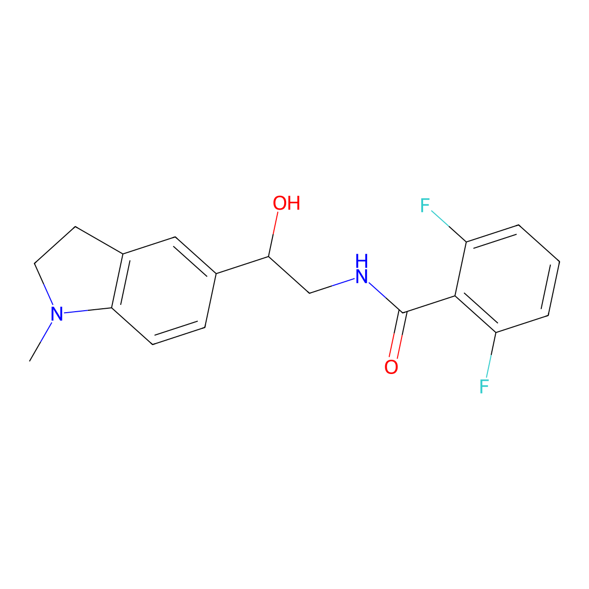 2,6-difluoro-N-(2-hydroxy-2-(1-methylindolin-5-yl)ethyl)benzamide molecular structure, CAS 1706400-36-3