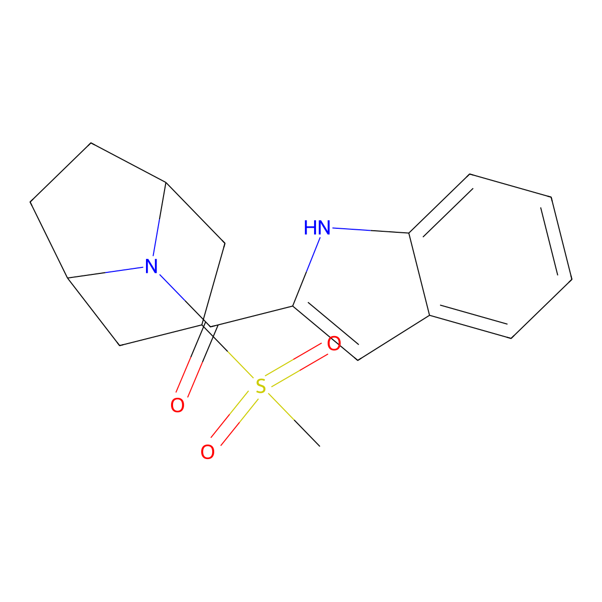 (1H-indol-2-yl)((1R,5S)-3-(methylsulfonyl)-8-azabicyclo[3.2.1]octan-8-yl)methanone molecular structure, CAS 1706403-89-5