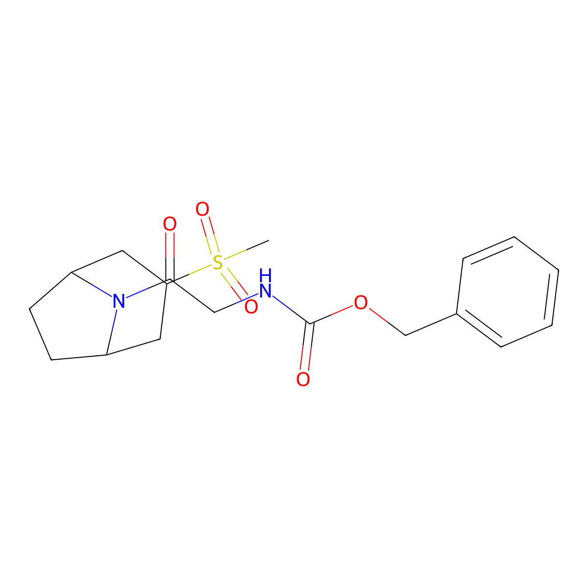 benzyl (2-((1R,5S)-3-(methylsulfonyl)-8-azabicyclo[3.2.1]octan-8-yl)-2-oxoethyl)carbamate molecular structure, CAS 1706403-92-0