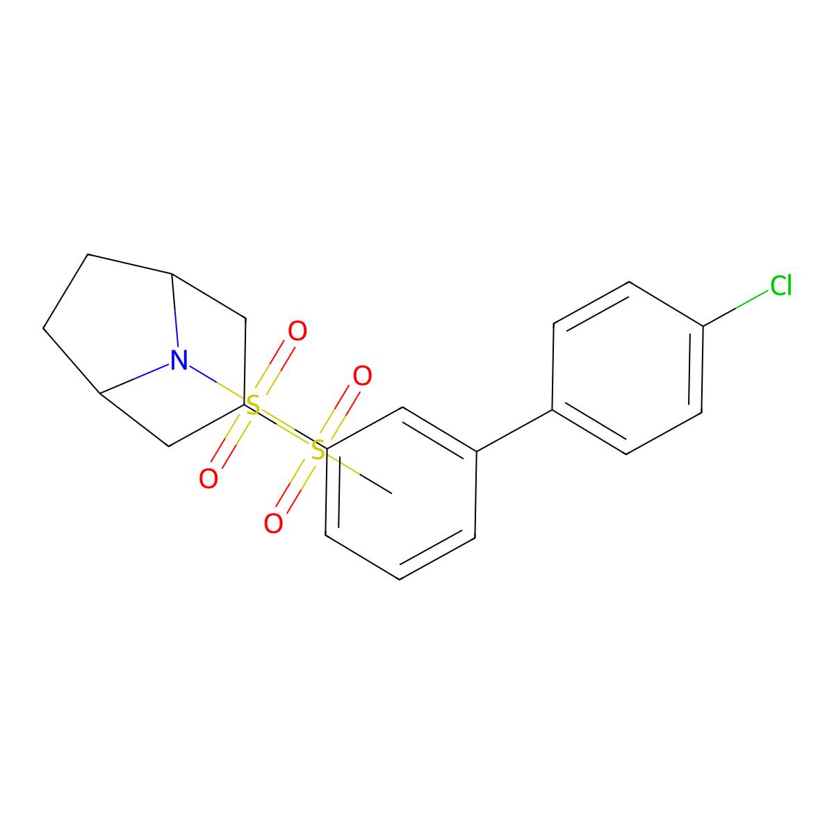 (1R,5S)-8-((4'-chloro-[1,1'-biphenyl]-3-yl)sulfonyl)-3-(methylsulfonyl)-8-azabicyclo[3.2.1]octane molecular structure, CAS 1706404-99-0