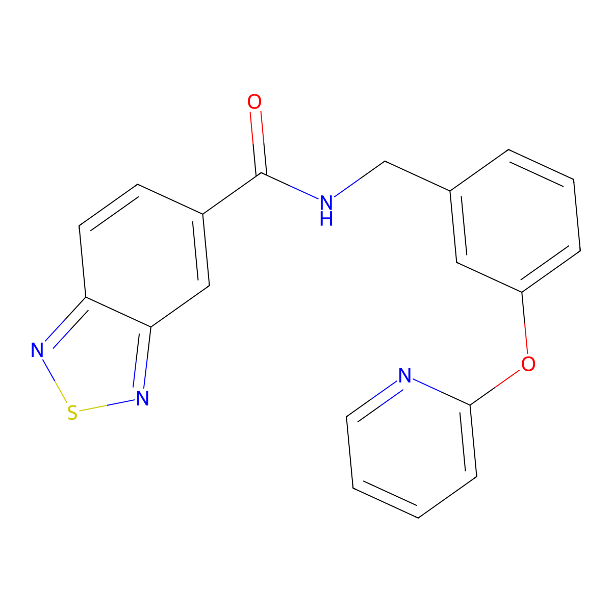 N-(3-(pyridin-2-yloxy)benzyl)benzo[c][1,2,5]thiadiazole-5-carboxamide molecular structure, CAS 1706406-14-5