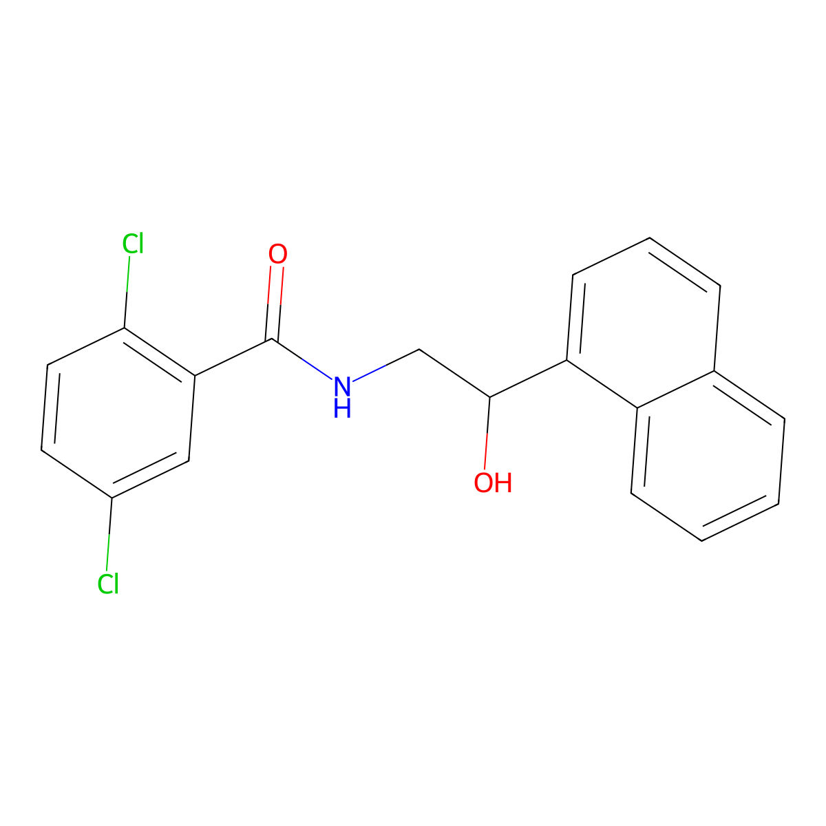 2,5-dichloro-N-[2-hydroxy-2-(naphthalen-1-yl)ethyl]benzamide molecular structure, CAS 1706411-41-7