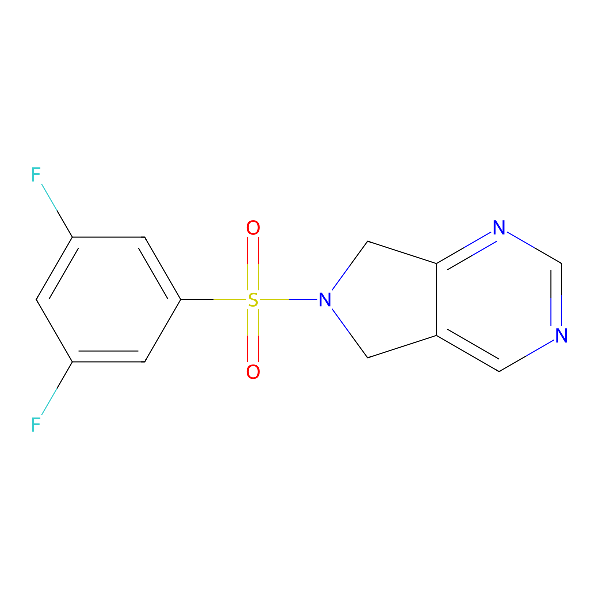 6-((3,5-difluorophenyl)sulfonyl)-6,7-dihydro-5H-pyrrolo[3,4-d]pyrimidine molecular structure, CAS 1706414-54-1